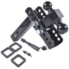 Adjustable 2" Receiver Trailer Hitch with 6" Drop/Rise Dual Balls (20000 LBS)