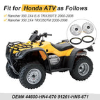 2 Front Brake Drum & Dust Seal for Honda Rancher 350 TRX350TE TRX350TM (2000–2006)