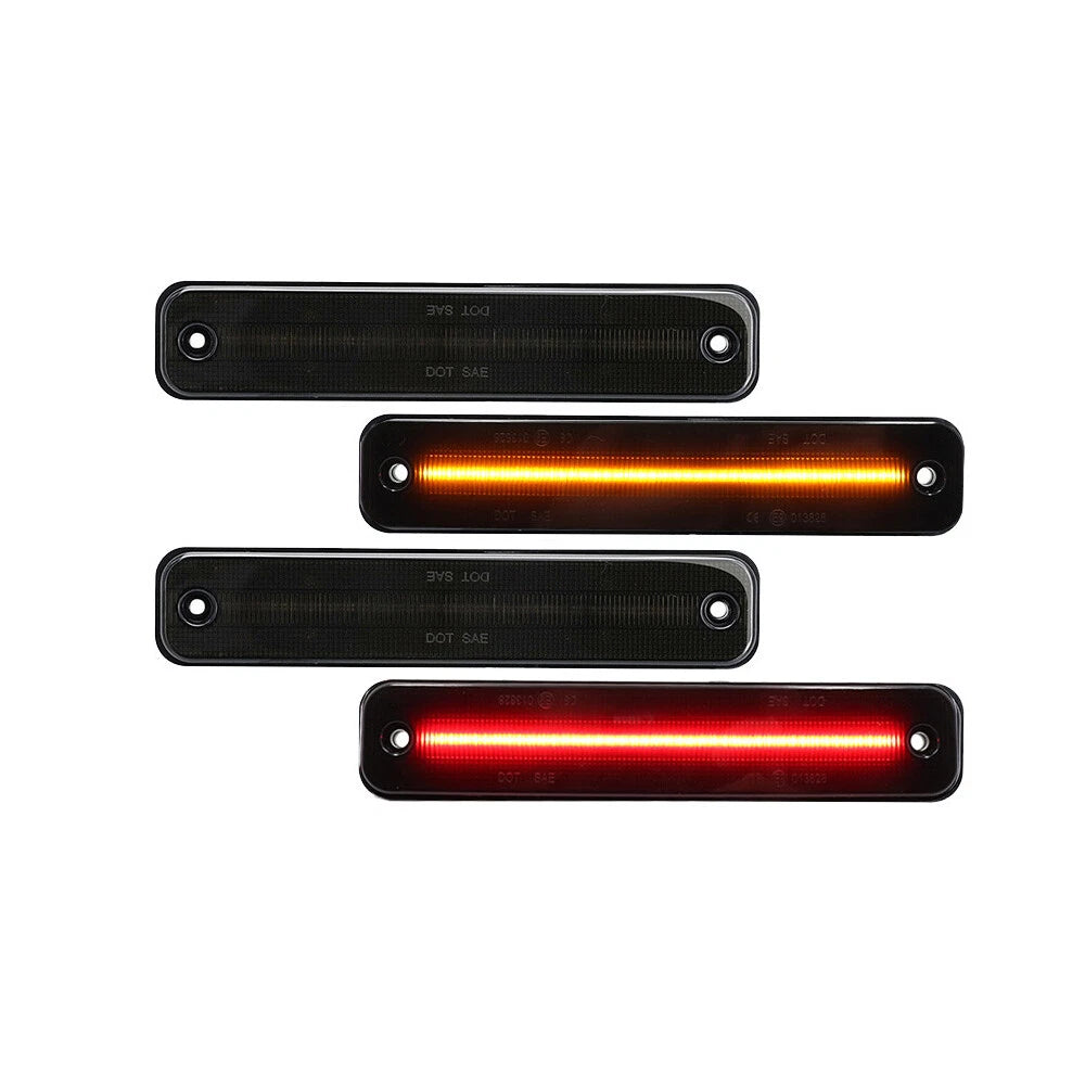 4X Smoked LED Side Marker Light for Hummer H2 (2003–2009) Front+Rear Amber+Red