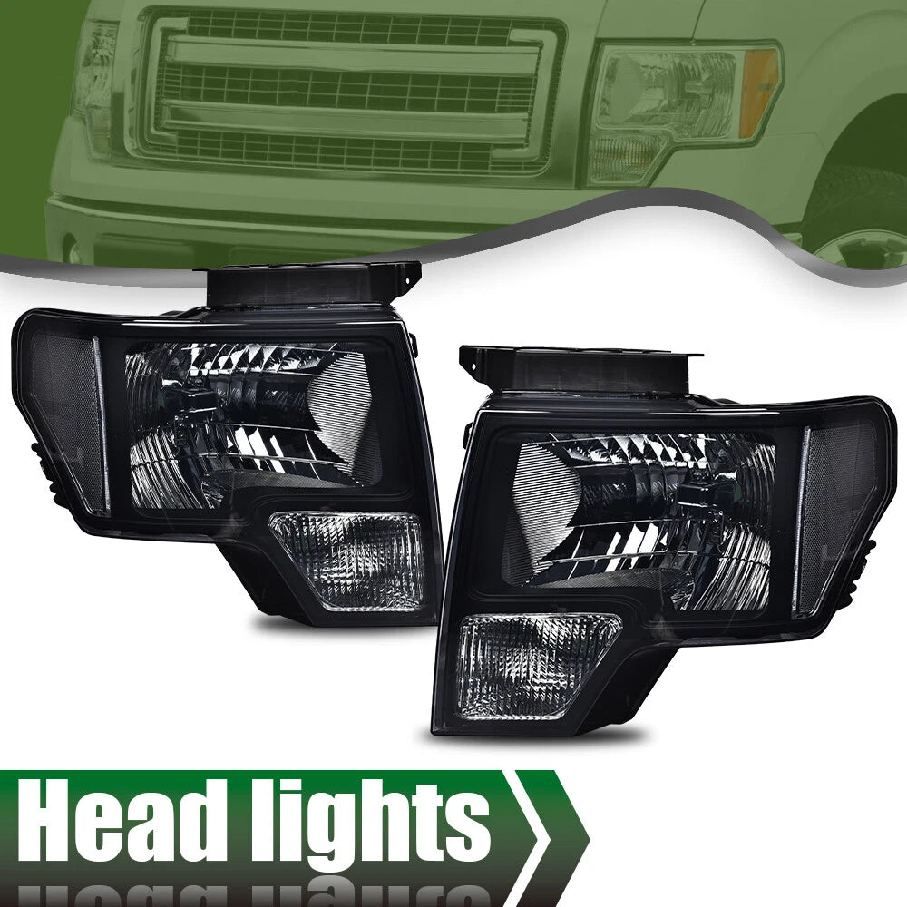 Set of 2 Smoke Lens Tail Lights for Ford F150 (2009–2014)