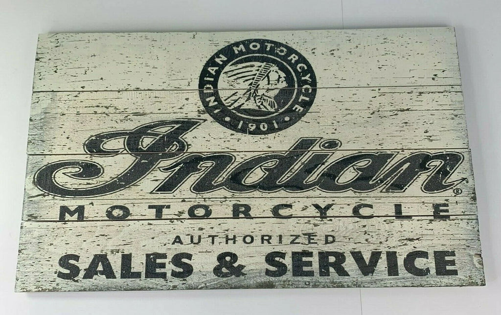 Motorcycle Sales and Service Sign Vintage Style for Indian (2009–2024)