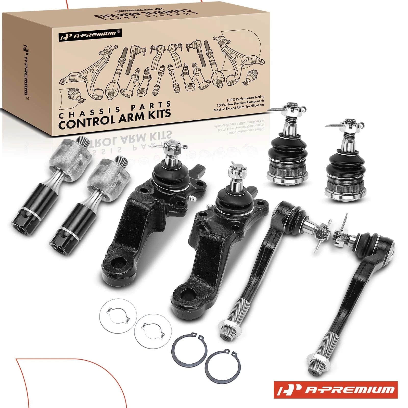 Front Side Ball Joint and Tie Rod End for Toyota Tacoma (1995-2004)
