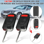 2X Key Remote FOB Case 3 Button for Chrysler Crossfire (2004–2008)