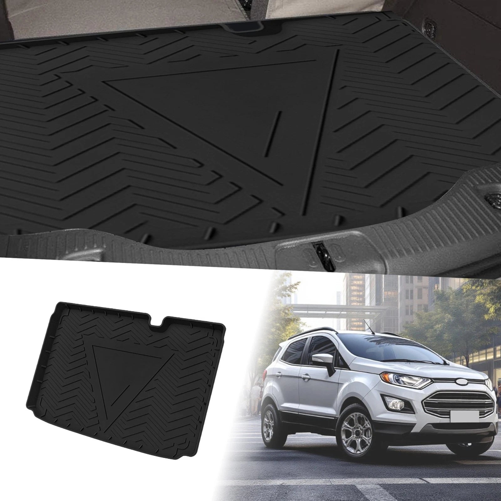 Flat Face Cargo Liner Rear Trunk Mat for Ford EcoSport (2018–2019) TPE