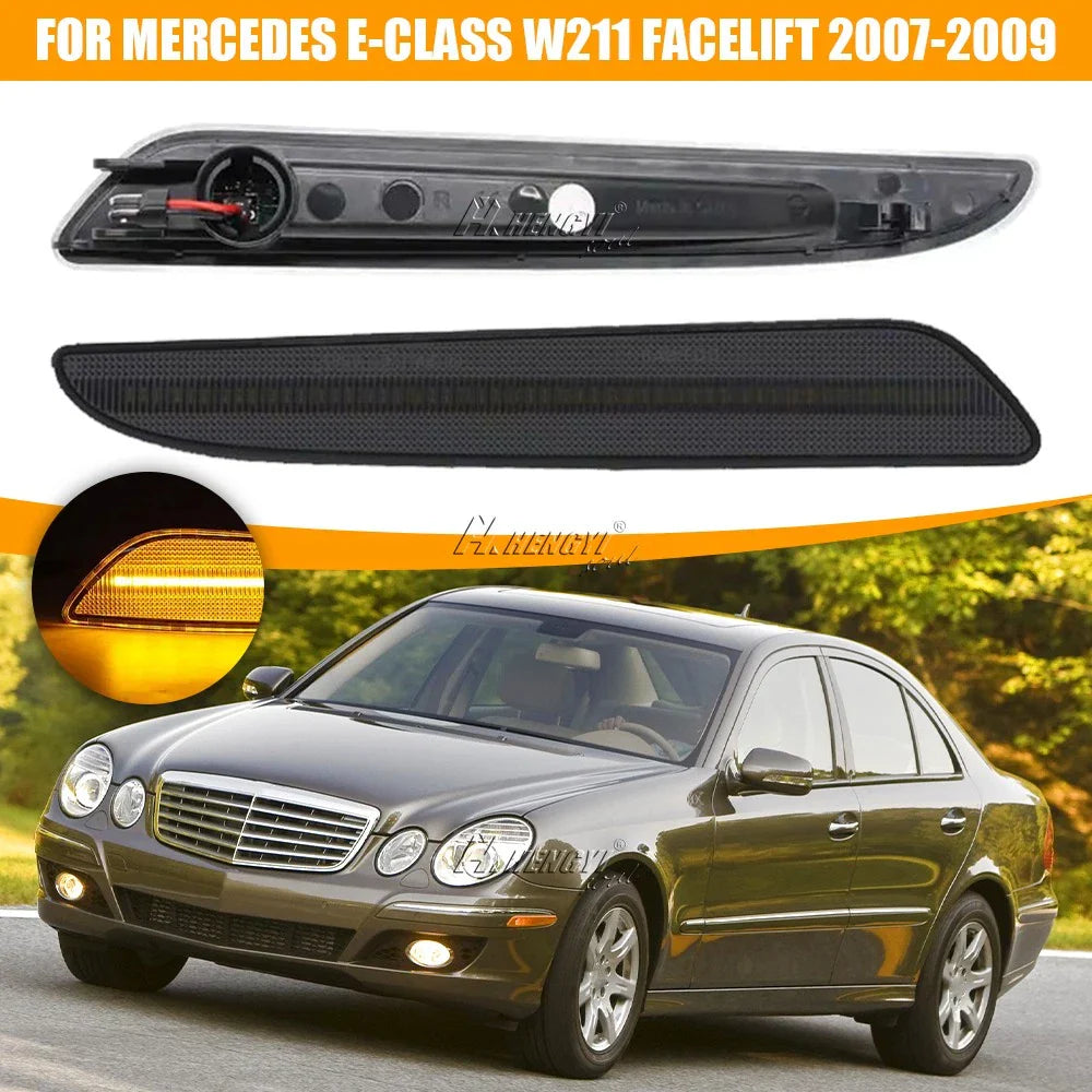 Facelift Front Bumper Side Marker Light for Mercedes E-Class W211 (2007–2009)
