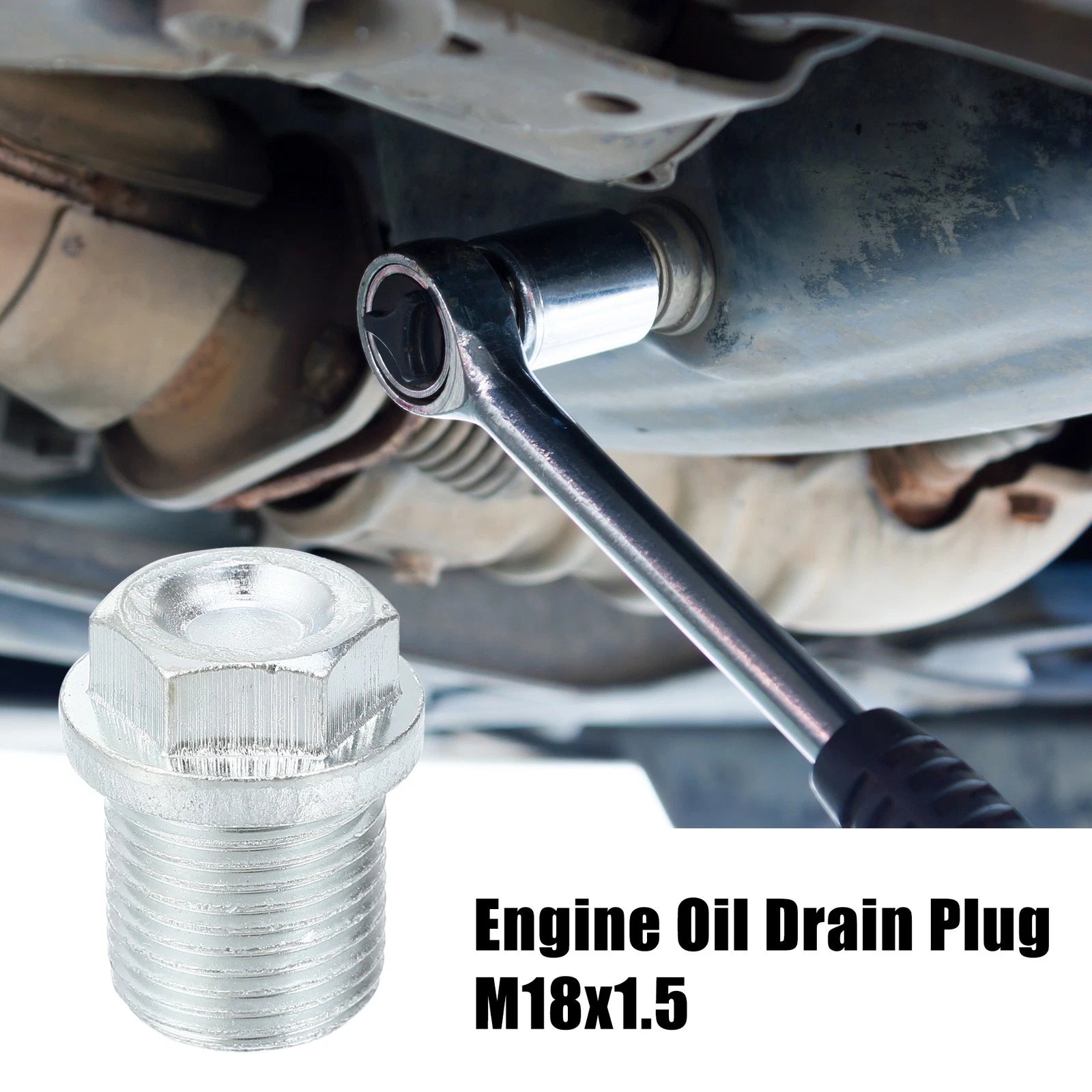 Set of 4 M18x1.5 Engine Oil Drain Plug Screws with Seal Ring for Volvo