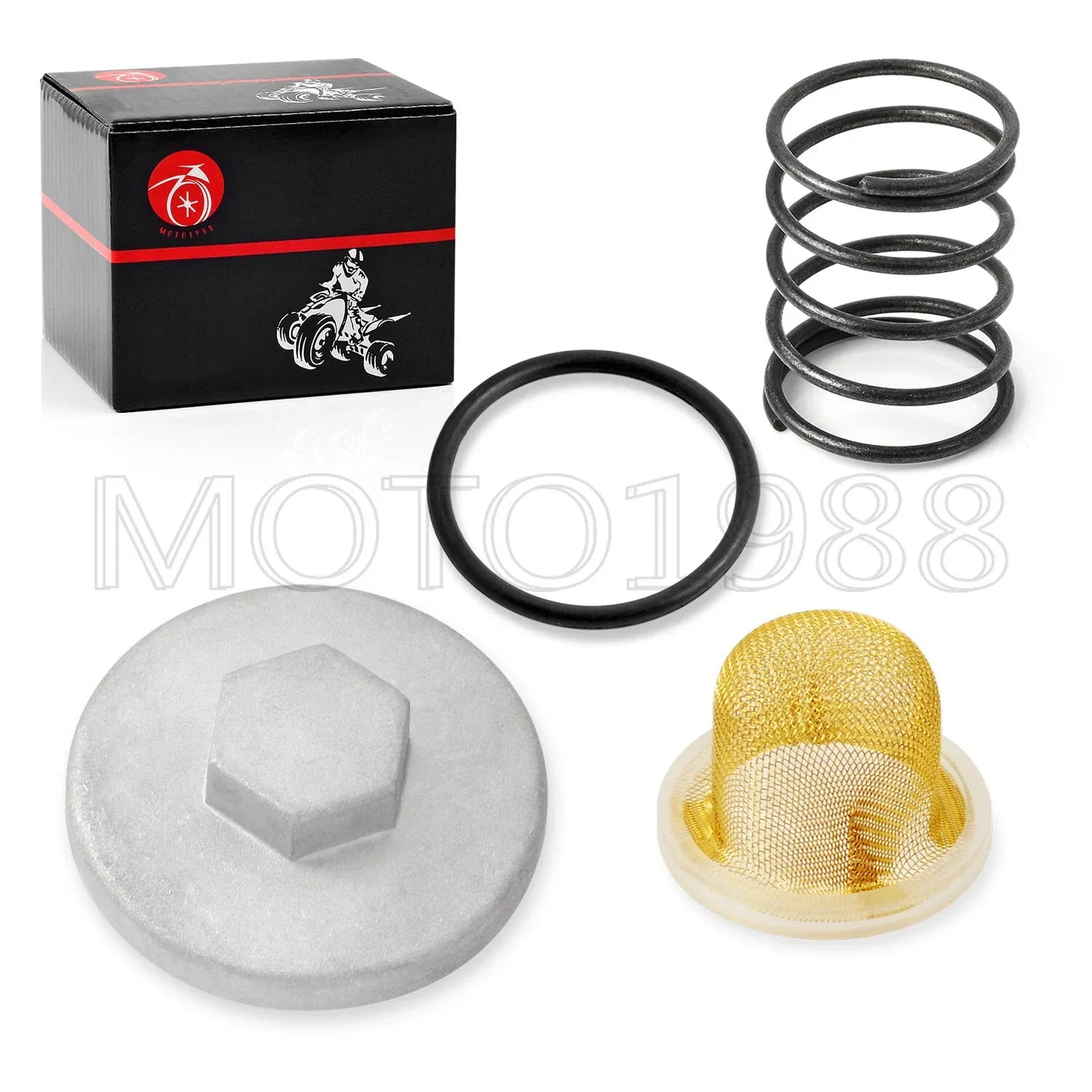 Oil Drain Plug CAP & Strainer & Spring for Yamaha Bear Tracker 250 (1999–2004)