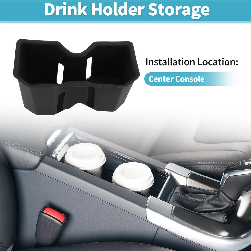 Center Console Cup Holder Organizer for Toyota Tundra (2022–2026) ABS Black