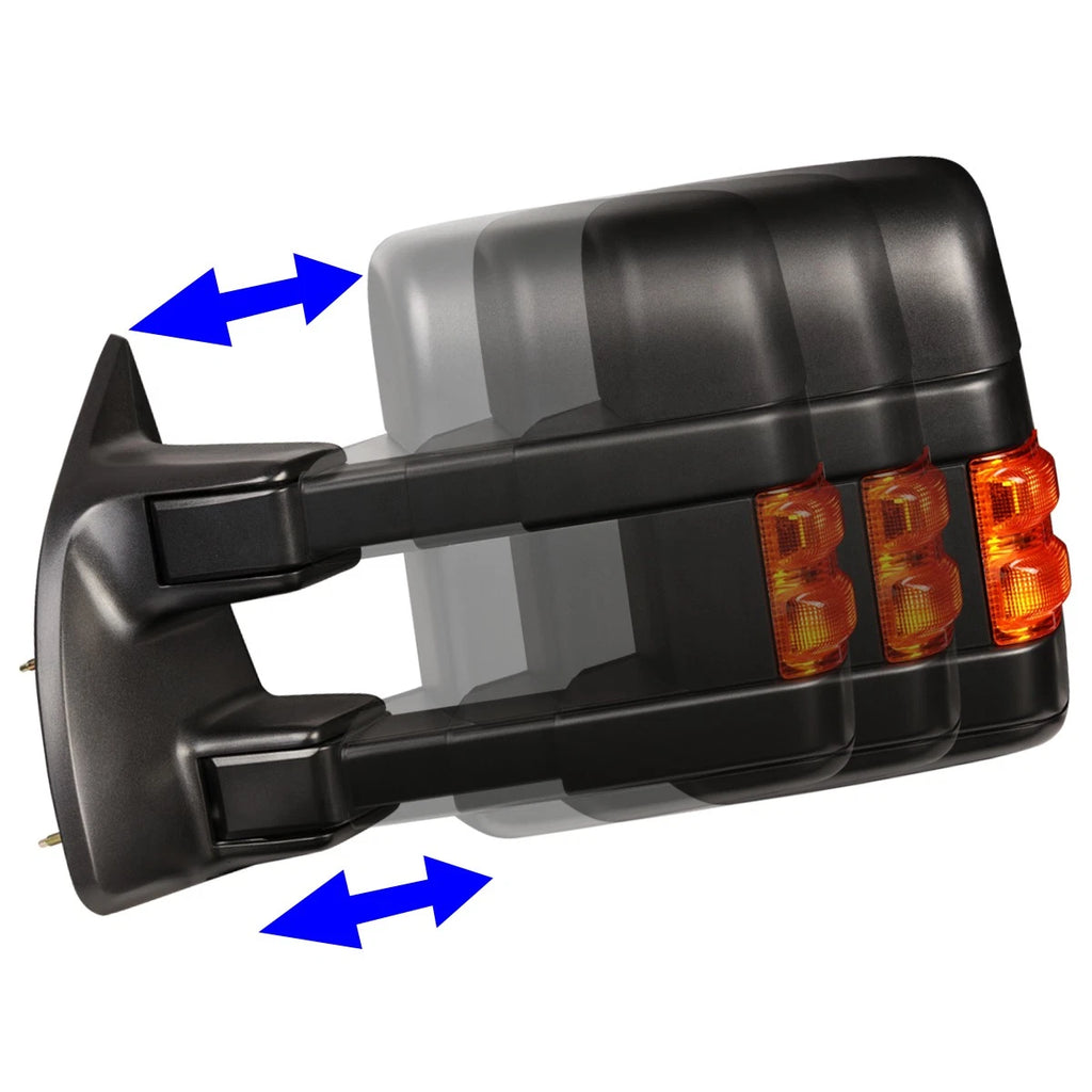 Left Side Manual Amber LED Turn Signal Towing Mirror for Ford Super Duty (2008–2016)