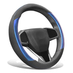 Steering Wheel Cover Perforated Leather w/Metallic Pattern for Universal Fit (14.5"-15")