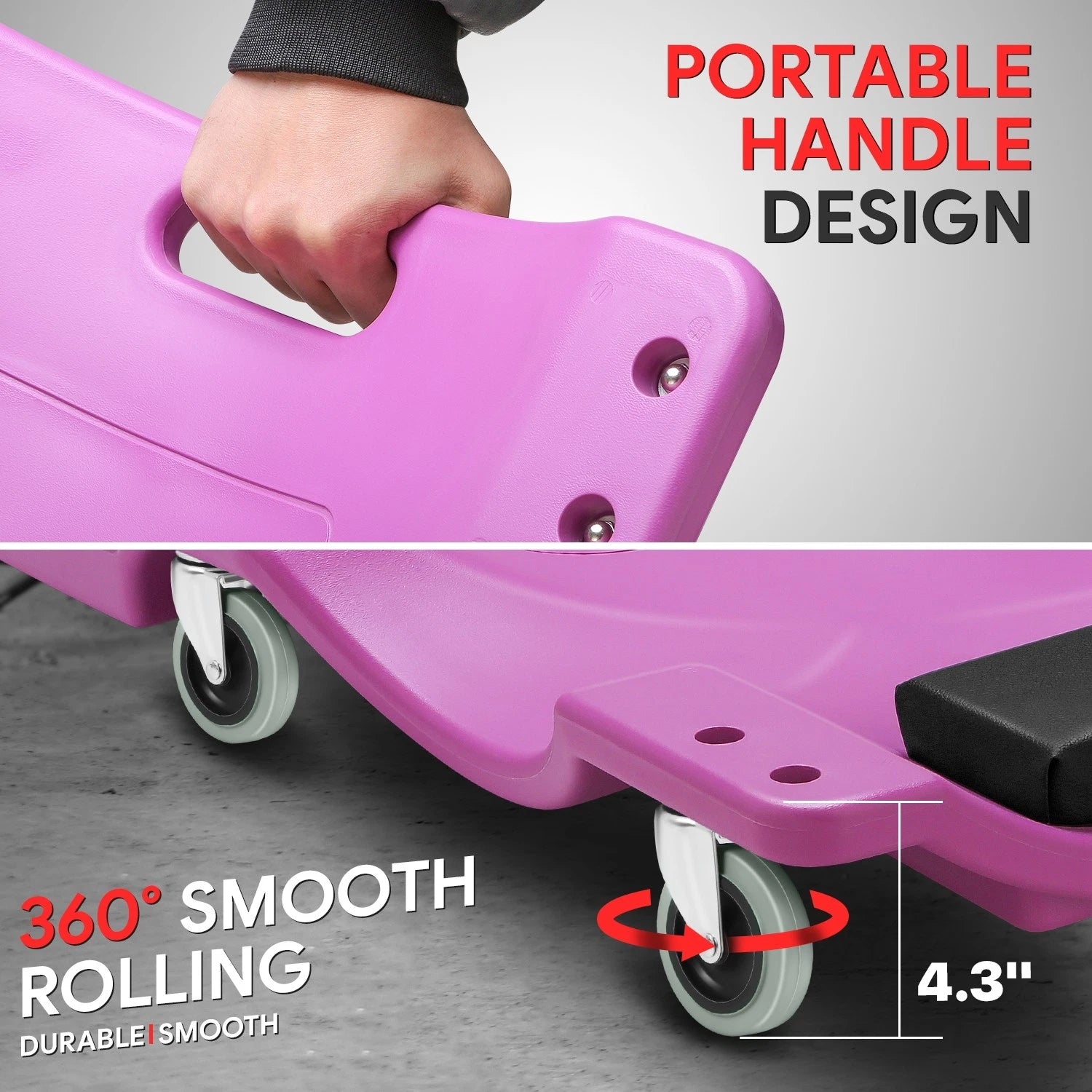 40" x 18.5" Purple Mechanic Creeper for Automotive (200Lbs)