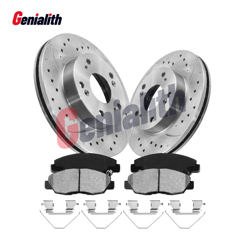 6X Front Drilled Disc Brake Rotors & Pads for Honda Civic (2006–2011)