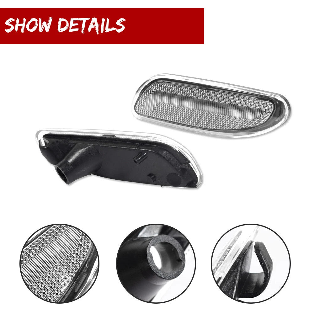 Clear Lens Front Side Marker Light for Mercedes Benz W203 C-Class (2001–2007)