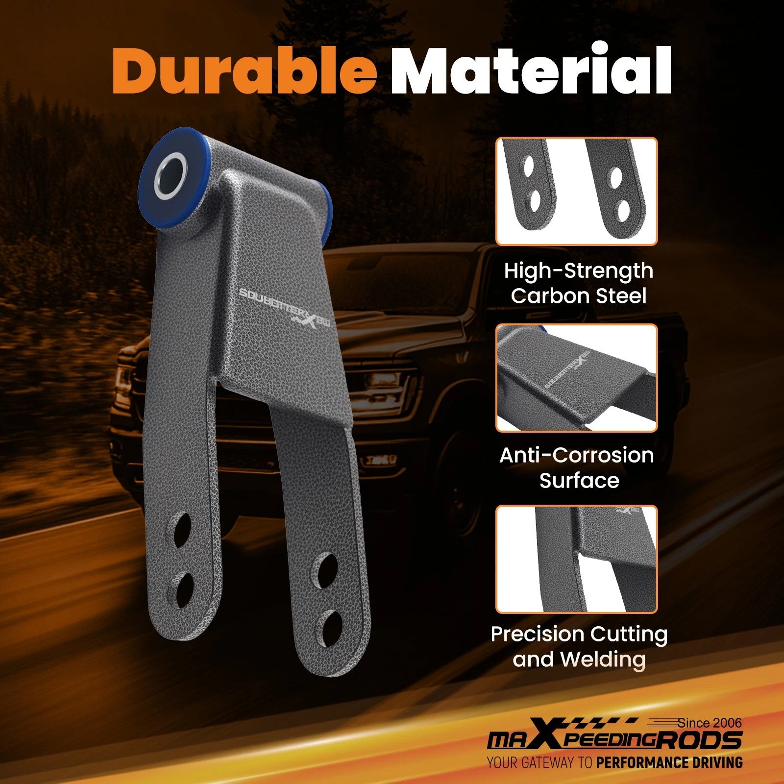 Adjustable Rear Drop Shackle 1-2in for Chevy C1500 GMC Sierra (1988–1998)
