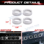 Silver AC Climate Control Ring Knob Trim Cover for Toyota Tacoma (2016-2023)