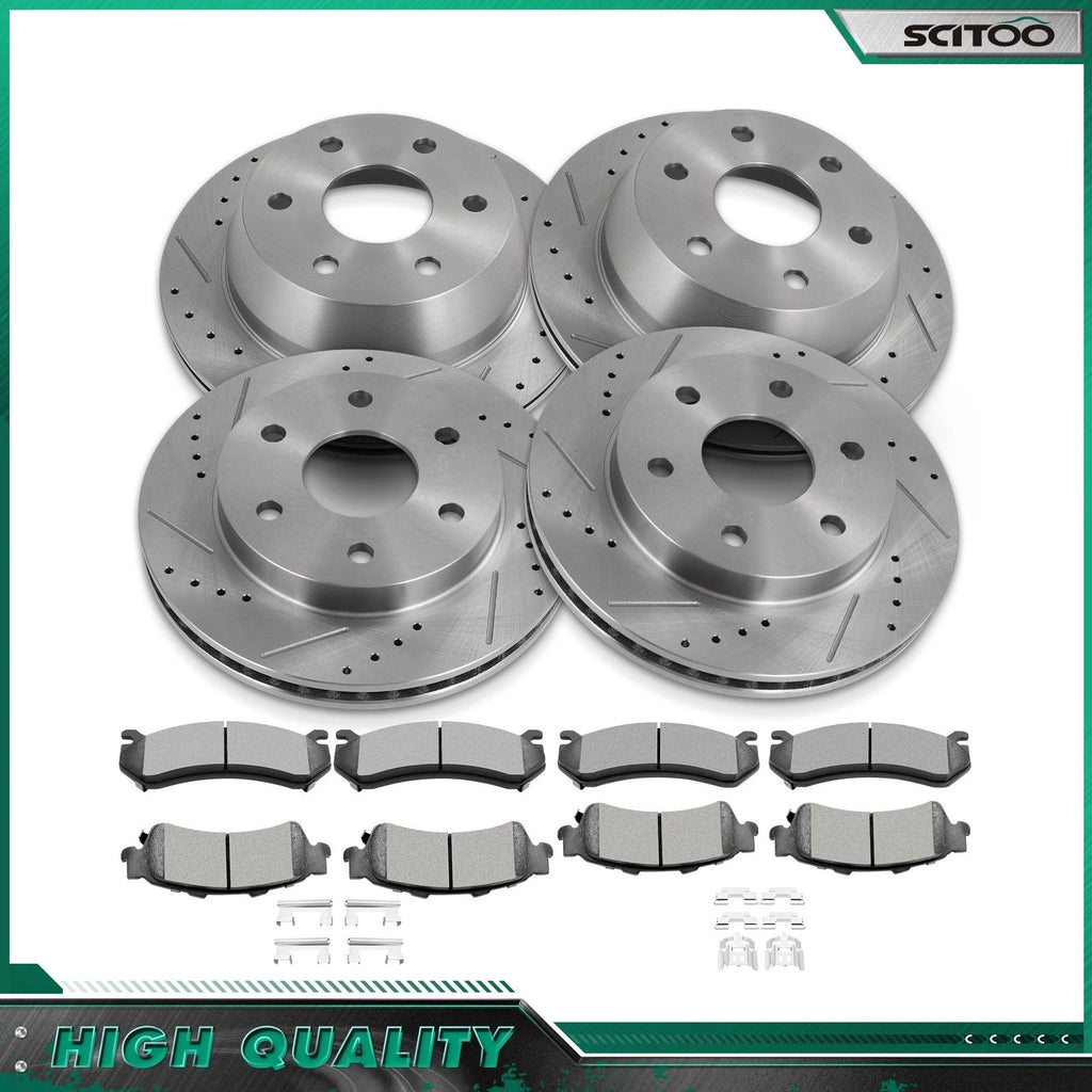 Set of 4 Brake Rotors & Pads for GMC Sierra 1500, Chevrolet Tahoe (2000–2002)