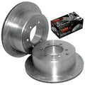 Rear Drilled Slotted Rotors + Brake Pads for Landcruiser 80 Series 1990~8/1992
