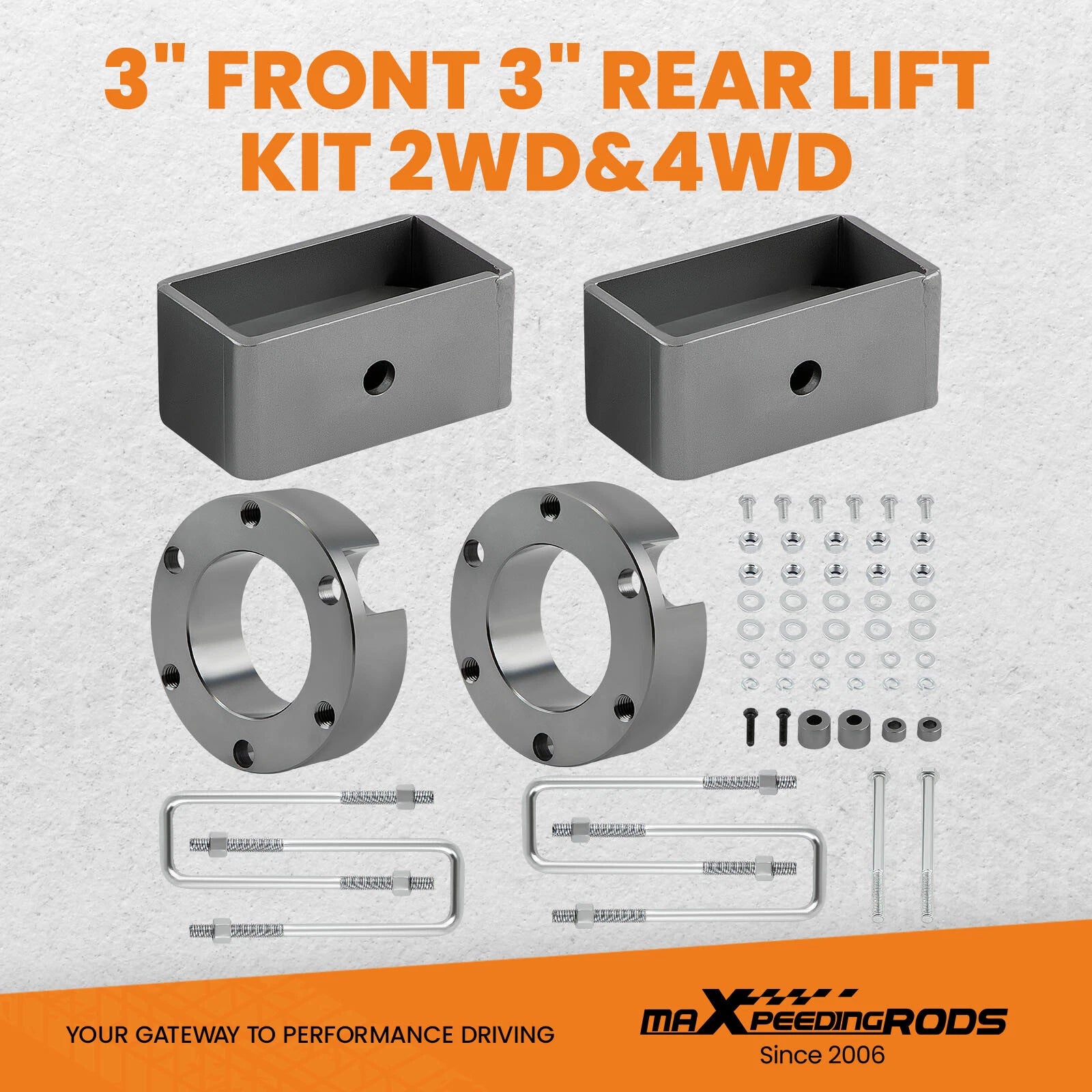 3" Lift Kit for Toyota Tacoma 2WD 4WD (1995–2004) Diff Drop