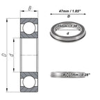 Deep Groove Ball Bearing 35x47x7mm for Scooter Skateboard (6807NR2RS)