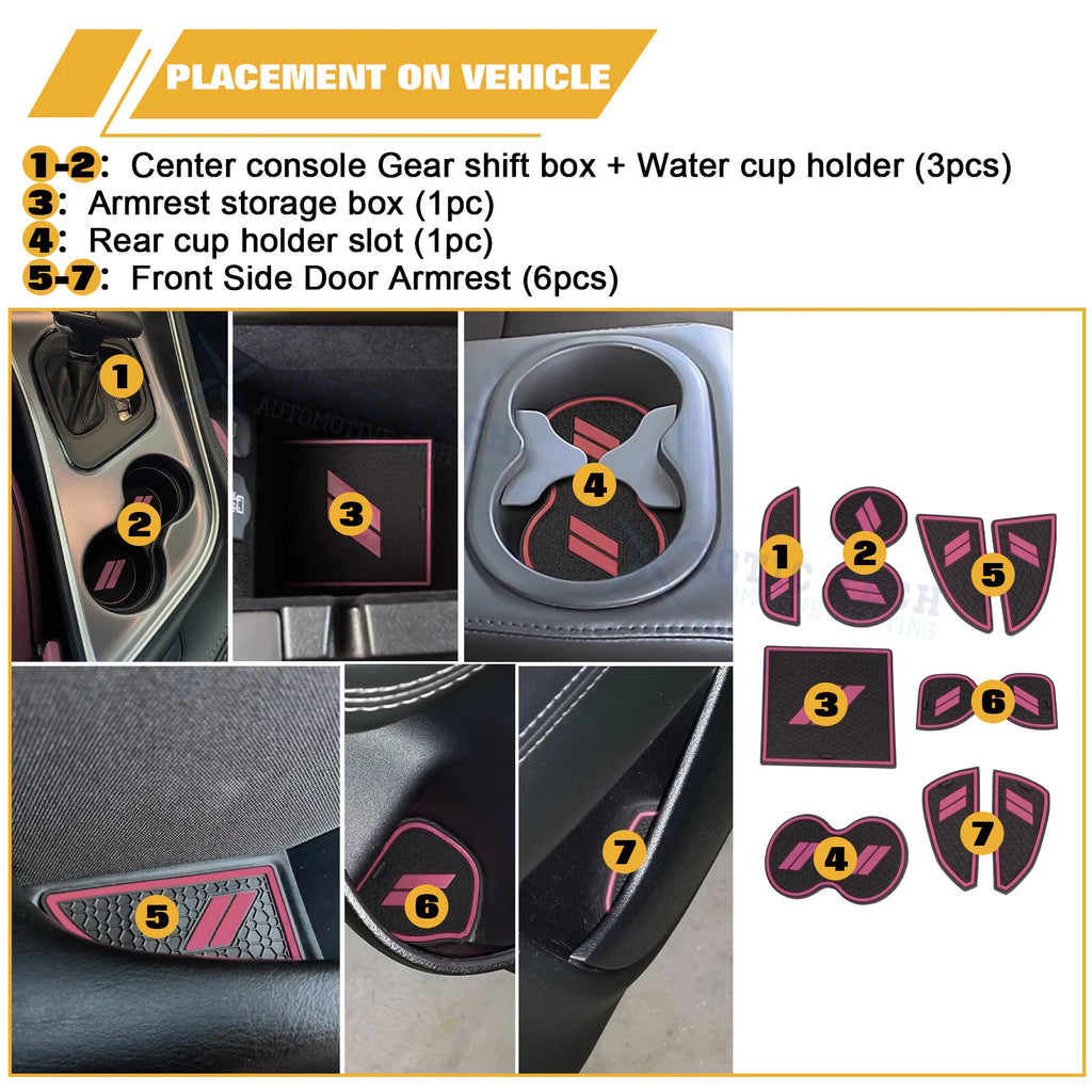 Soft Pink Anti-dust Car Interior Mats Accessories for Dodge Challenger (2015-2023)