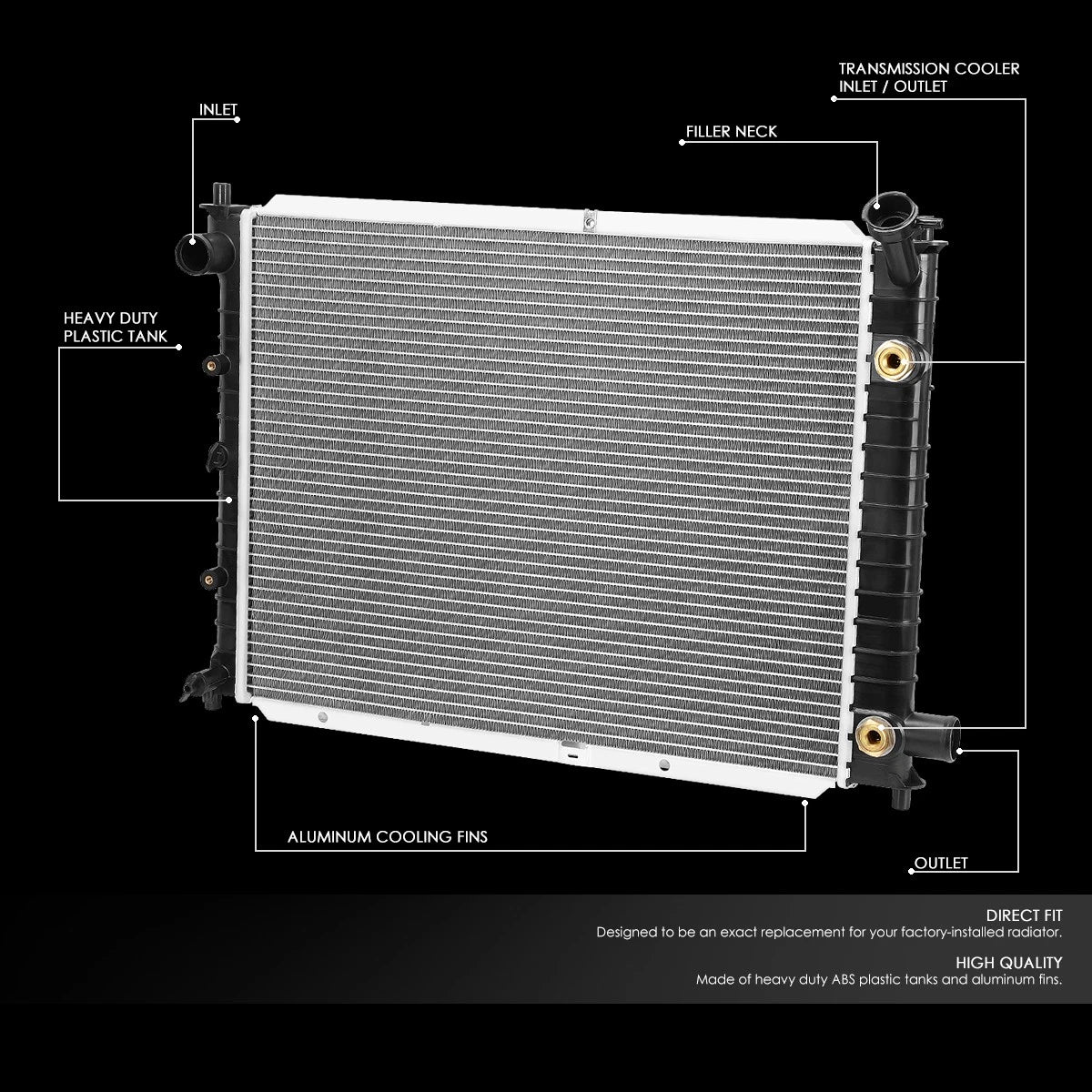 Aluminum Radiator for Ford Escort/Mercury Tracer (1991–2002) DPI 1273