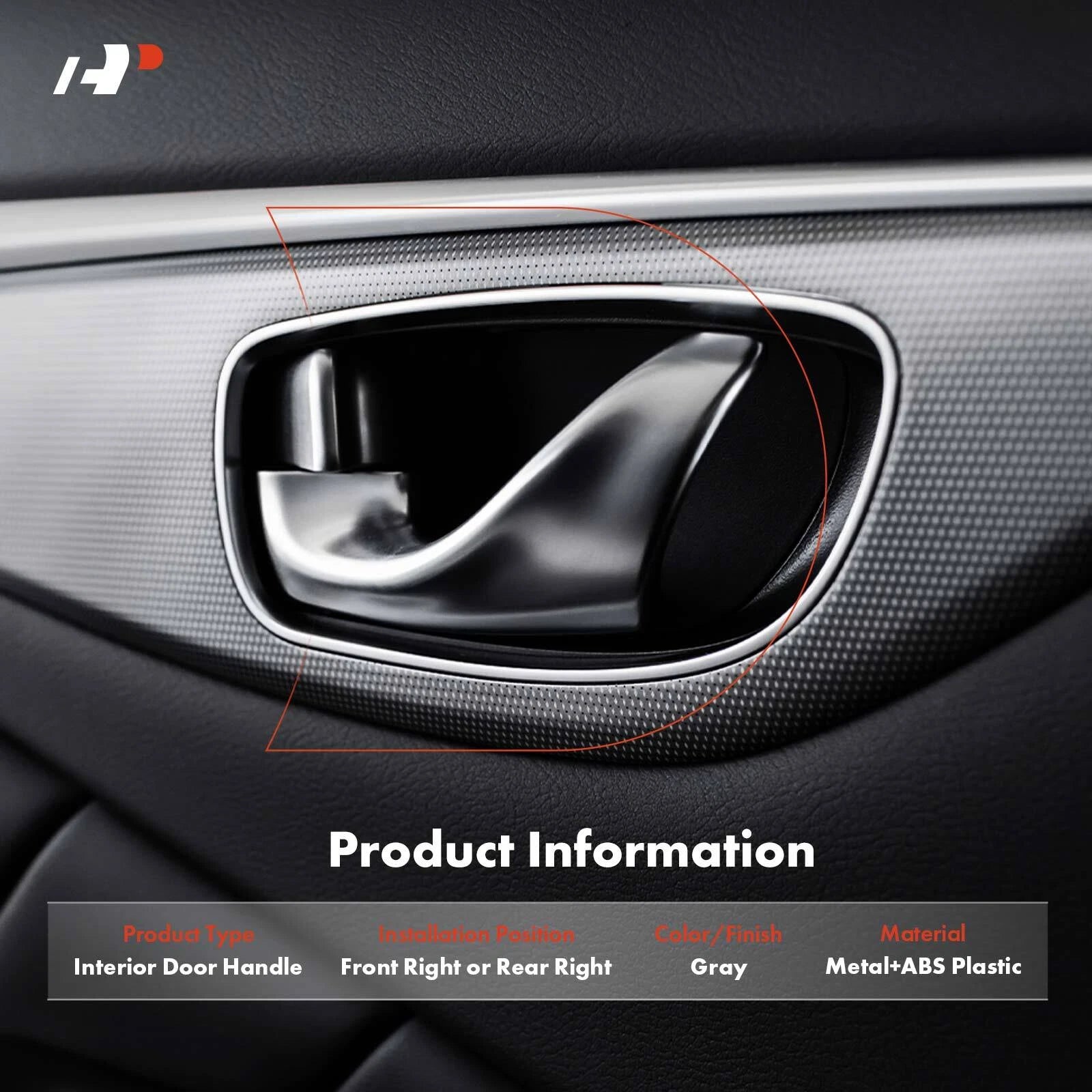 Front Right Gray Interior Door Handle for Toyota RAV4 (1996-2000)