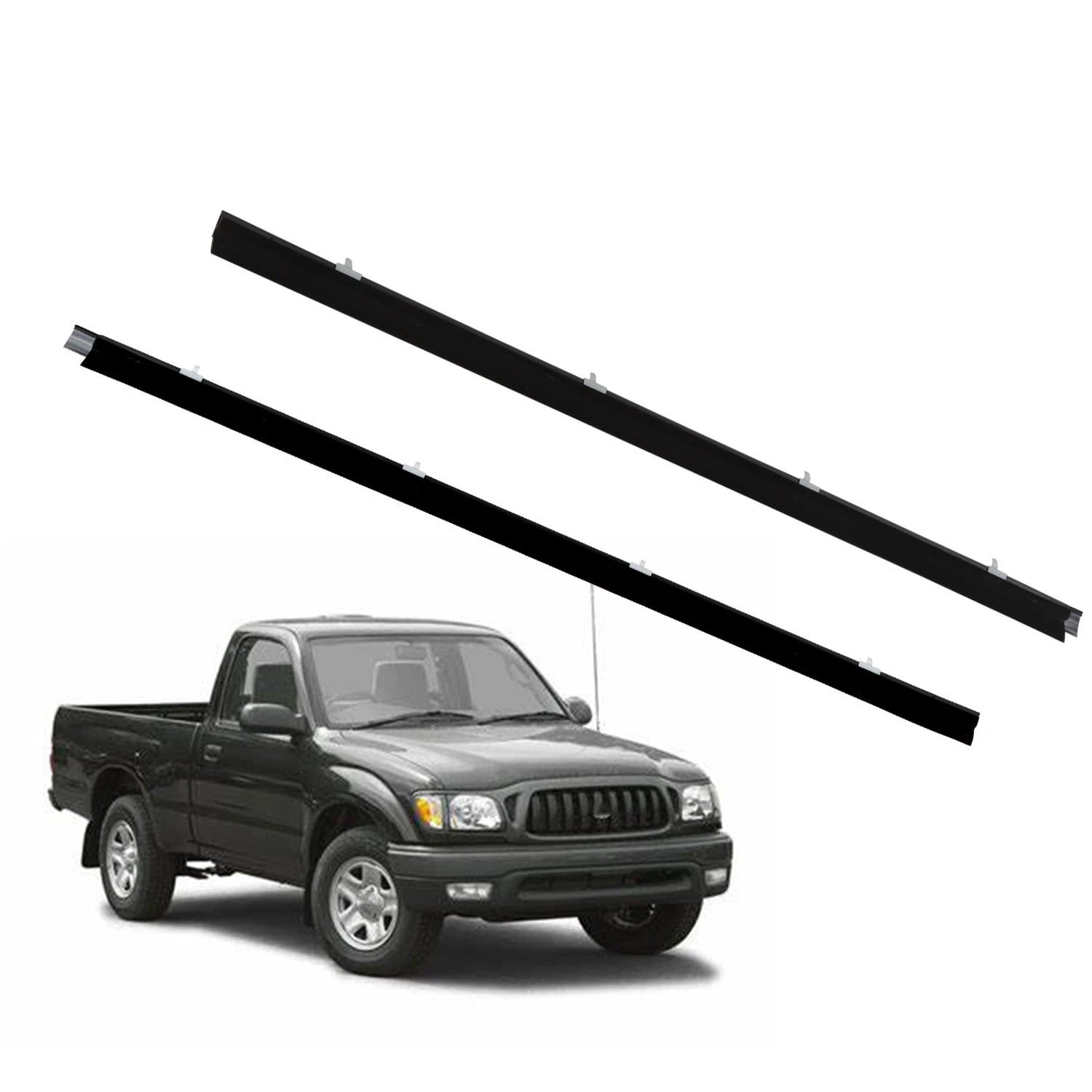 2X Front Weatherstrip Door Window Moulding Trim Seal for Toyota Tacoma (1995–2004)