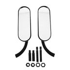 Black Mini Oval Rearview Mirrors for Harley Davidson FXST FXR FXD (1991-2017)