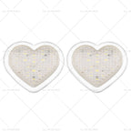 Heart LED Side Marker Indicators for 12V Vehicles (Clear, Amber)