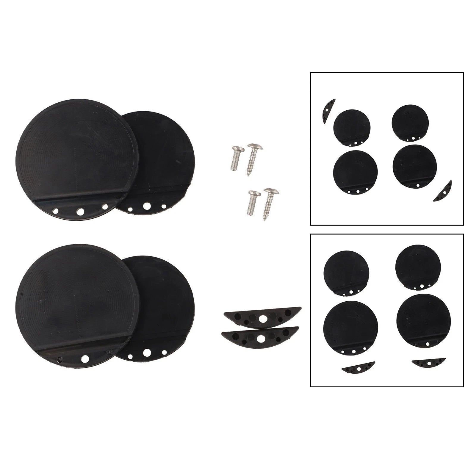 Set of 4 Boat Drain Cover Replacement Kit for Marine Drain Valve Repairs
