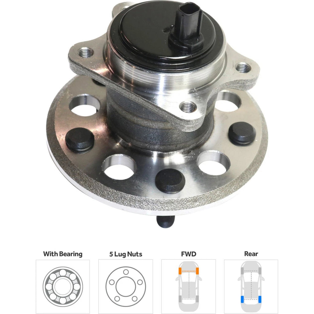 Wheel Hubs for Toyota Camry (2012–2017) Rear Left & Right with Bearing