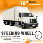 18" Chrome Wood Steering Wheel for Freightliner Kenworth Peterbilt (1986–Present)