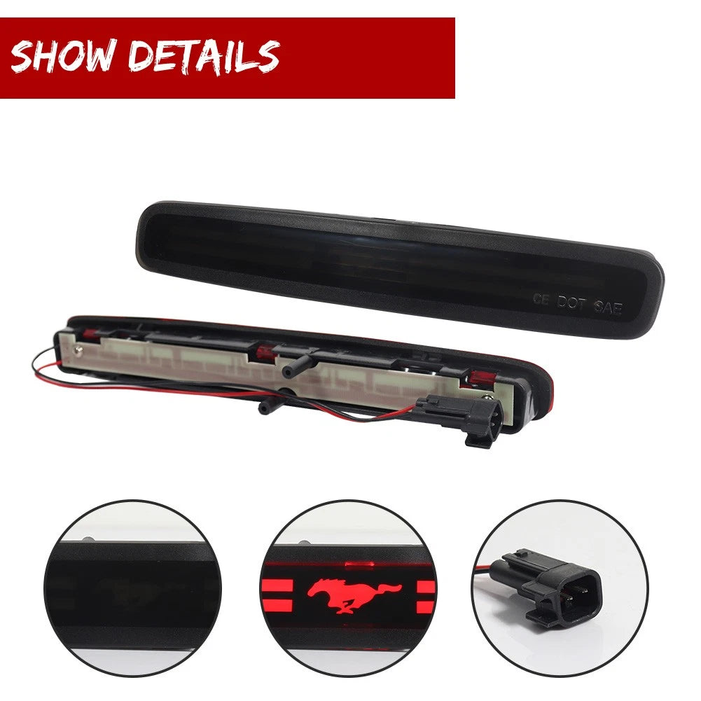 Smoked Lens Red LED Third Brake Light for Ford Mustang (2005–2009)