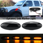 2X Dynamic LED Amber Side Marker Light for Nissan Frontier (1998–2005) Smoke