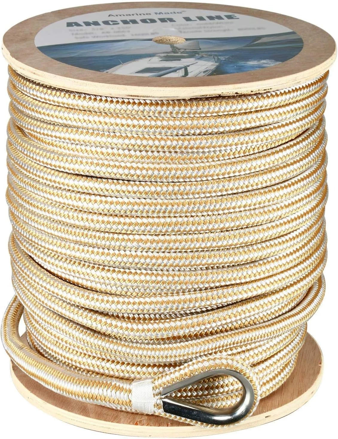 1/2 Inch Double Braided Nylon Rope for Boat Docking (300FT)