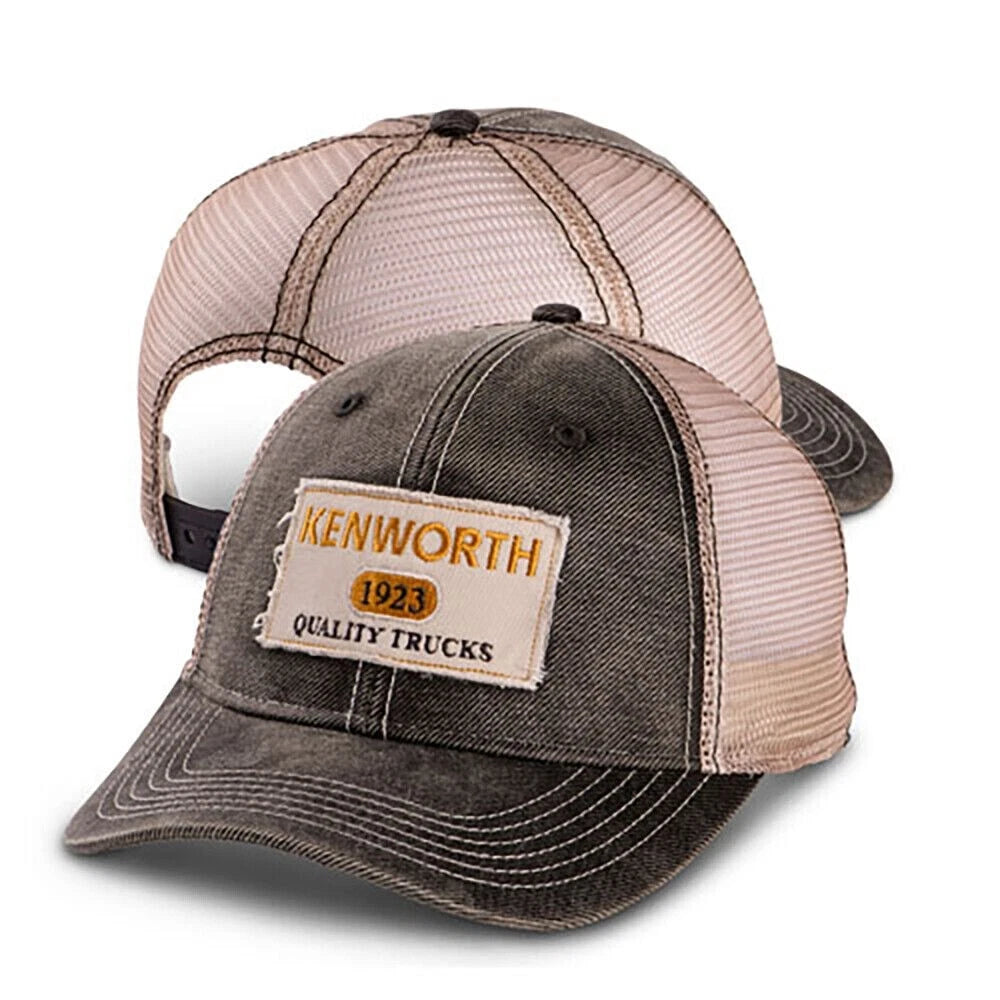 Charcoal Faux Waxy Cotton Patch Snapback Hat for Kenworth Trucks