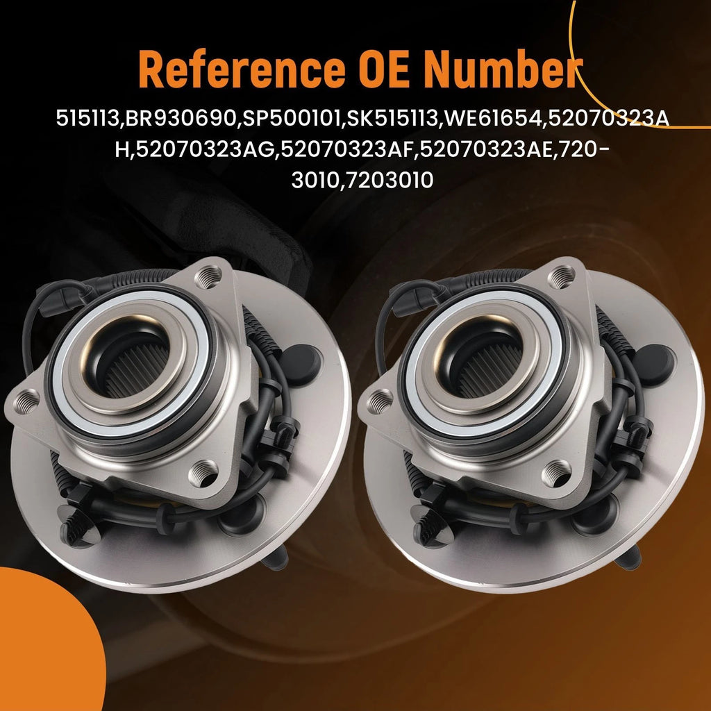 Pair Front Wheel Bearing Hub for Dodge Ram 1500 (2006–2009) 52070323AF w/ABS