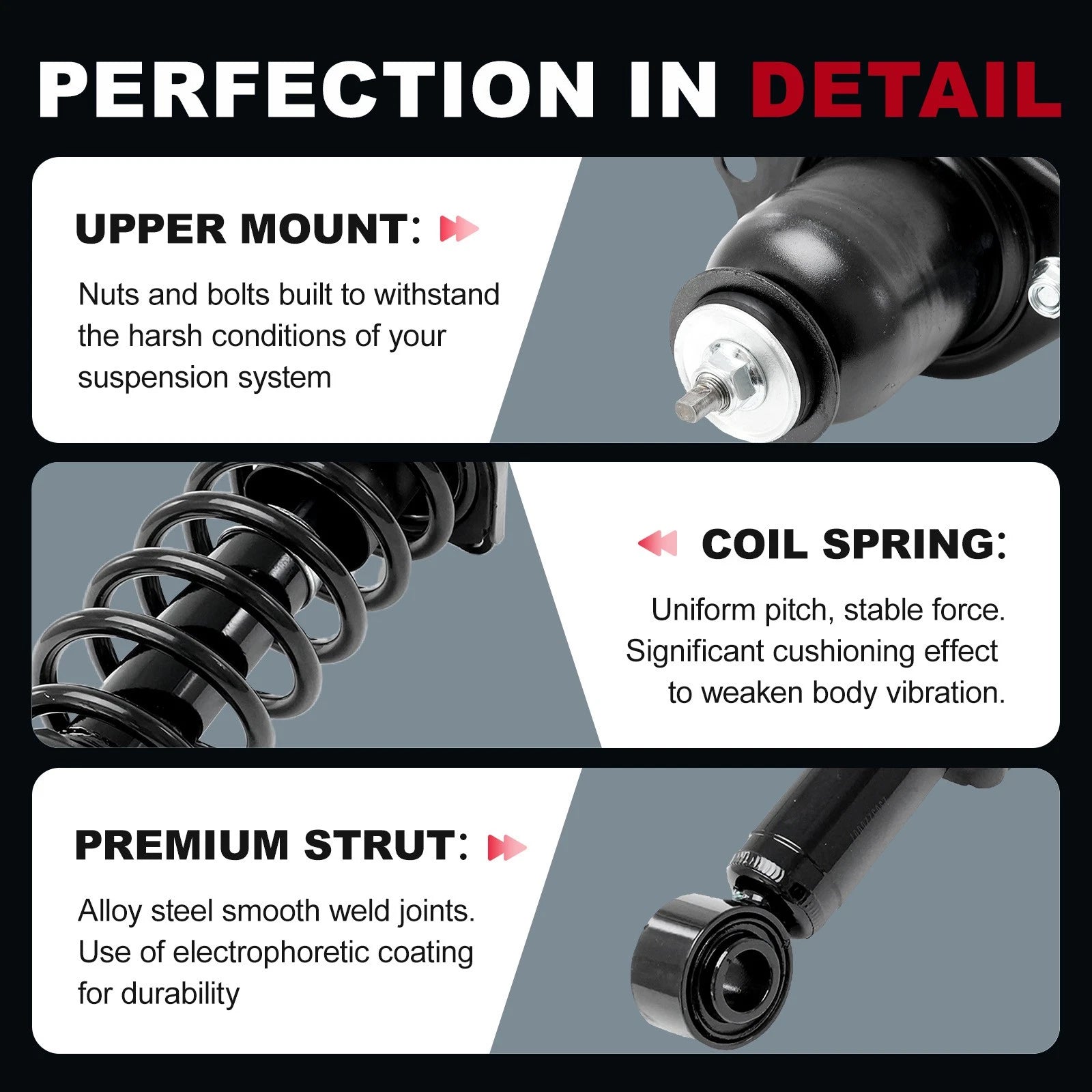Pair Rear Struts with Coil Springs for Toyota Corolla Matrix (2009-2013)