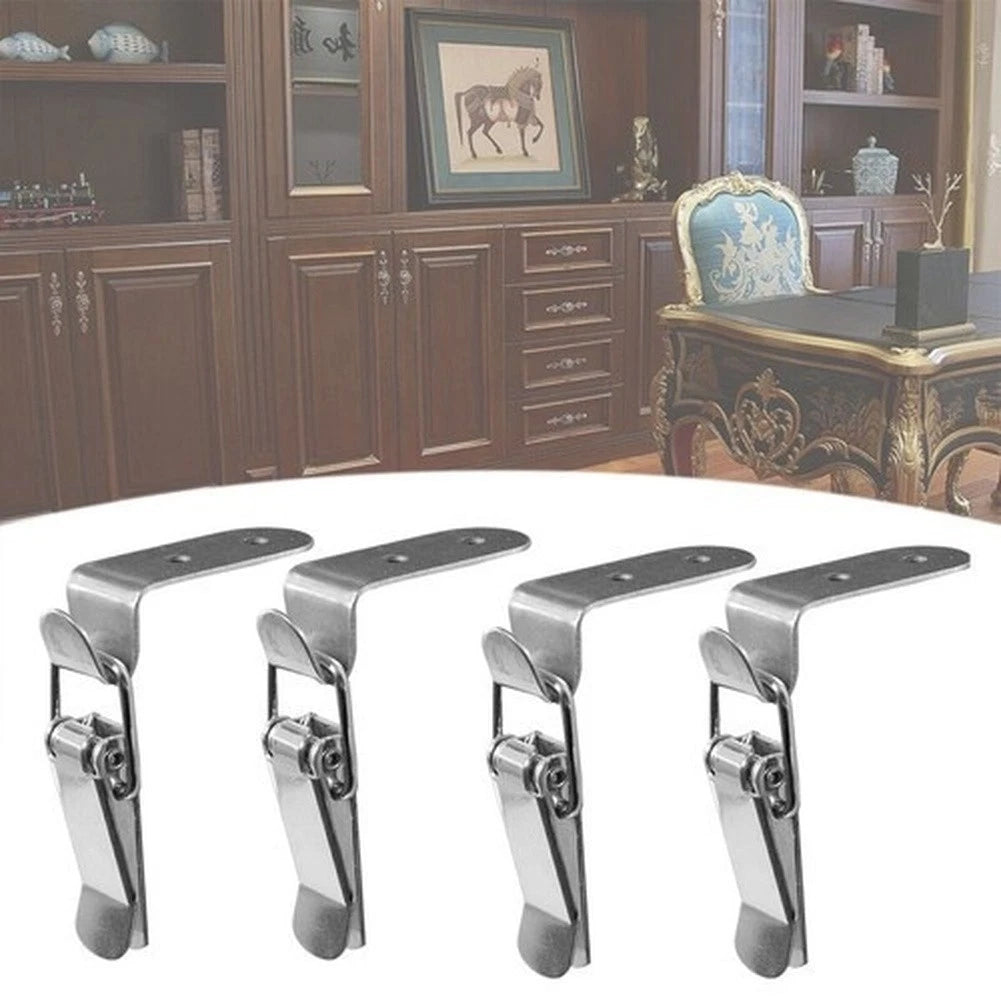 Set of 4 Industrial 90 Degree Hook Latch Carbon Steel for Equipment Fastening