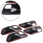Set of 4 Carbon Look Interior Door Handle Bowl Covers for BMW 3 4 Series (F30 F34 3GT)