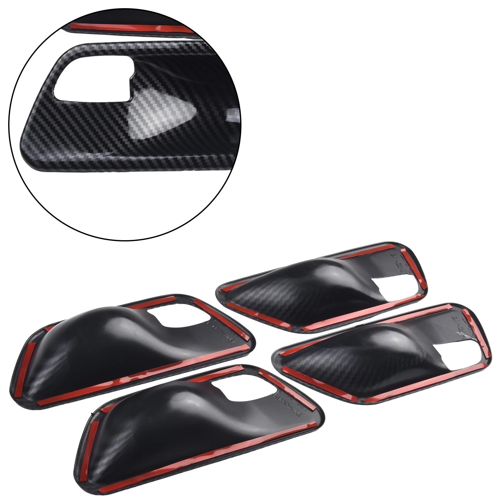 Set of 4 Carbon Look Interior Door Handle Bowl Covers for BMW 3 4 Series (F30 F34 3GT)