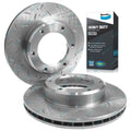 Front Slotted+Drilled Rotors & HD Pads for 80 Series Landcruiser 1990~92