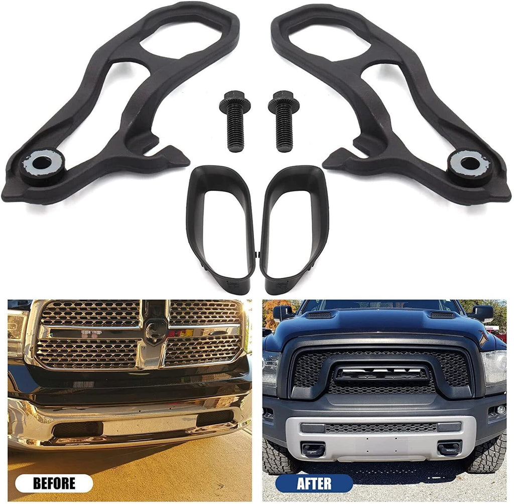 Set of 2 Black Front Tow Hooks with Hardware for Ram 1500 (2019–2020) 68272944AB