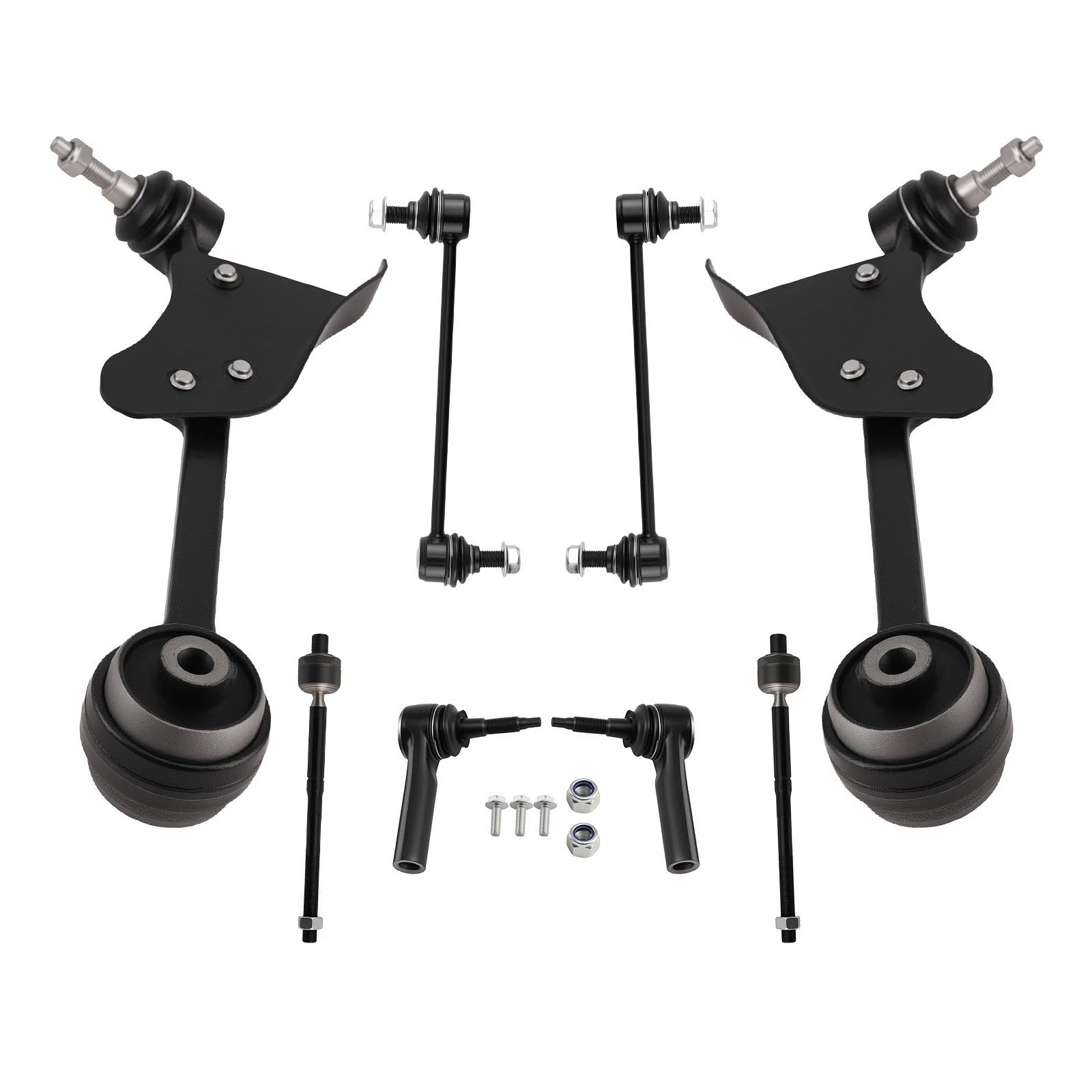 Set of 8 Front Lower Control Arms, Tie Rods, Sway Bars for Ford Mustang (2015–2019)