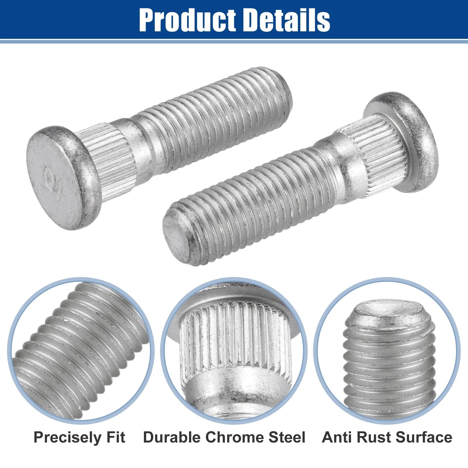 10 Pcs M12x1.5 Wheel Lug Stud for Hyundai Elantra (2007–2012) No. 517523A000