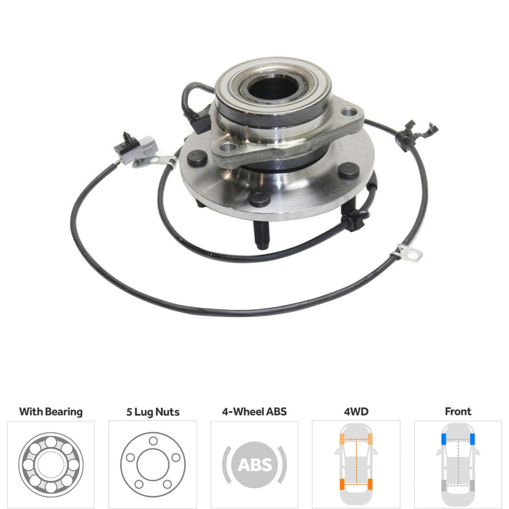 Wheel Hubs for Dodge Ram 1500 (1997–1999) Front Left/Right 4WD ABS