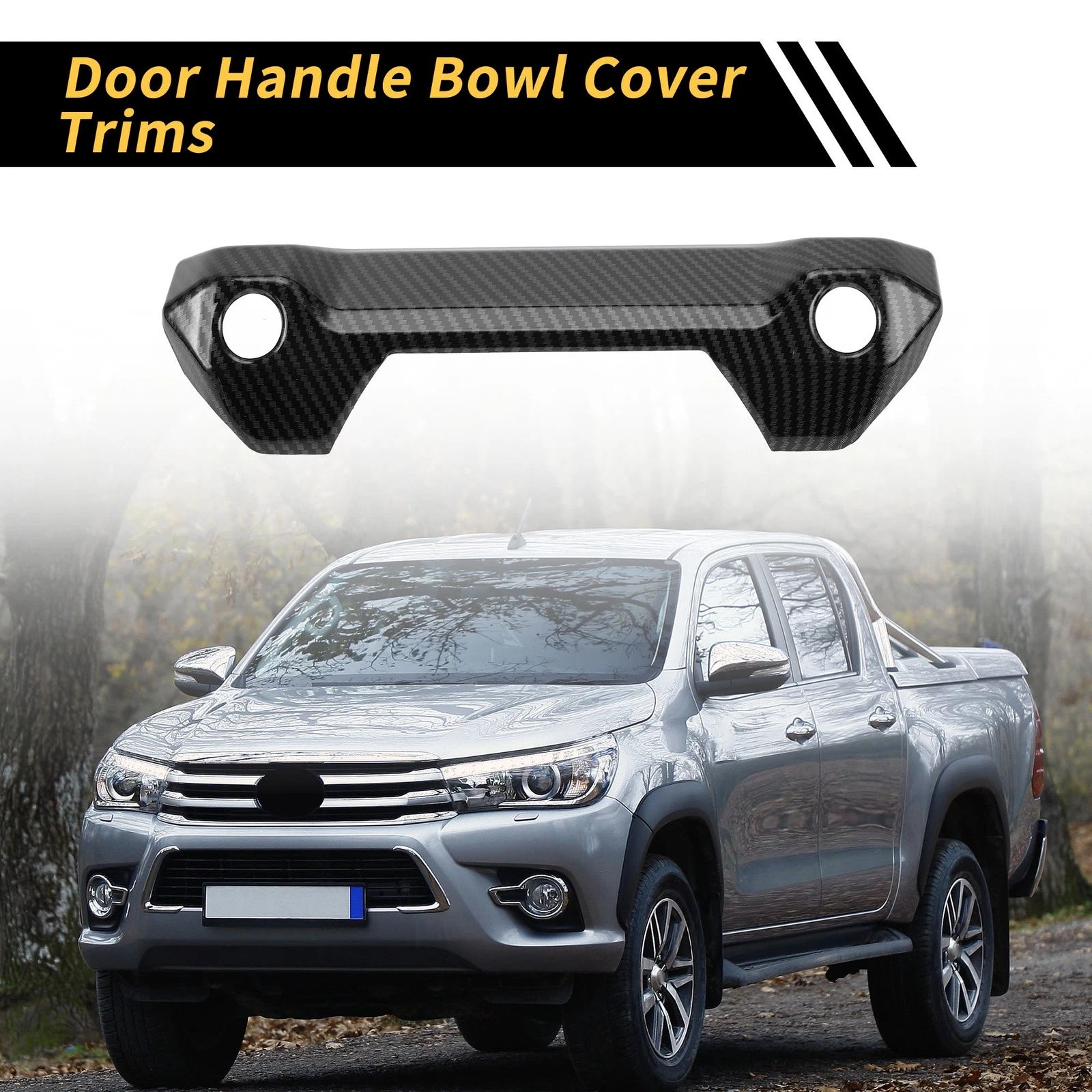 Carbon Fiber Pattern Trunk Handle Bowl Cover for Toyota Tundra (2022–2024)
