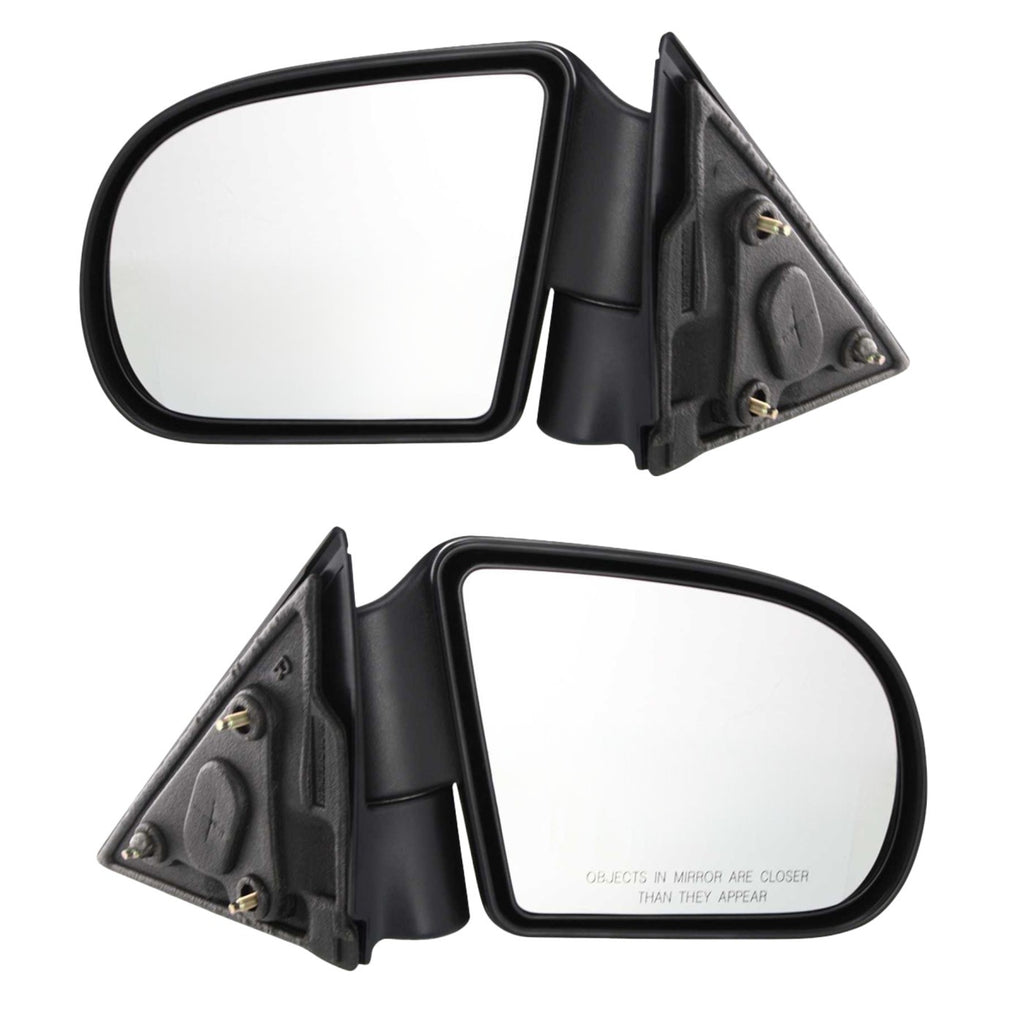 Mirror Set for Chevrolet S10 (1999–2004) Manual Fold Textured Black
