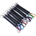 Security Key Chain Holder with Safety Coil Rope and Clip Hook for