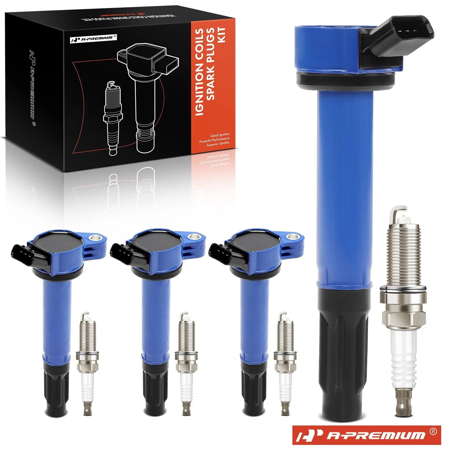 4-Piece Ignition Coil & Iridium Spark Plug for Toyota Camry Highlander (2018–2024)